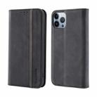 For iPhone 13 Pro Max Splicing Skin Feel Magnetic Leather Phone Case (Black) - 1