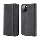 For iPhone 13 Splicing Skin Feel Magnetic Leather Phone Case(Black) - 1