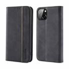 Splicing Skin Feel Magnetic Leather Phone Case For iPhone 13 mini(Black) - 1