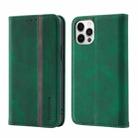Splicing Skin Feel Magnetic Leather Phone Case For iPhone 12 Pro Max(Green) - 1