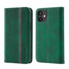 For iPhone 12 mini Splicing Skin Feel Magnetic Leather Phone Case (Green) - 1