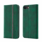 For iPhone SE 2022 / SE 2020 / 8 / 7 Splicing Skin Feel Magnetic Leather Phone Case(Green) - 1