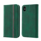 Splicing Skin Feel Magnetic Leather Phone Case For iPhone XS Max(Green) - 1
