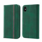Splicing Skin Feel Magnetic Leather Phone Case For iPhone XS / X(Green) - 1