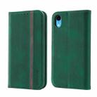Splicing Skin Feel Magnetic Leather Phone Case For iPhone XR(Green) - 1