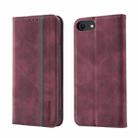 Splicing Skin Feel Magnetic Leather Phone Case For iPhone 6s Plus / 6 Plus(Wine Red) - 1