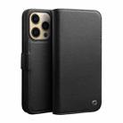 For iPhone 13 Pro Max QIALINO Magnetic Buckle Leather Phone Case (Black) - 1