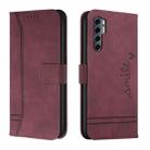 For TCL 20 Pro 5G Retro Skin Feel Horizontal Flip Soft TPU + PU Leather Phone Case(Wine Red) - 1