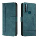 For TCL 20 SE Retro Skin Feel Horizontal Flip Soft TPU + PU Leather Phone Case(Dark Green) - 1