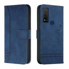 For TCL 20 R 5G Retro Skin Feel Horizontal Flip Soft TPU + PU Leather Phone Case(Blue) - 1