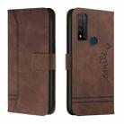 For TCL 20 R 5G Retro Skin Feel Horizontal Flip Soft TPU + PU Leather Phone Case(Coffee) - 1