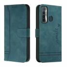 For Tecno Camon 17 Retro Skin Feel Horizontal Flip Soft TPU + PU Leather Phone Case(Dark Green) - 1