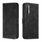 For Tecno Camon 17 Retro Skin Feel Horizontal Flip Soft TPU + PU Leather Phone Case(Black) - 1