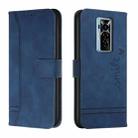 For Tecno Phantom X Retro Skin Feel Horizontal Flip Soft TPU + PU Leather Phone Case(Blue) - 1