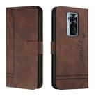 For Tecno Phantom X Retro Skin Feel Horizontal Flip Soft TPU + PU Leather Phone Case(Coffee) - 1
