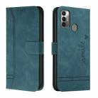 For Tecno Spark 7 Retro Skin Feel Horizontal Flip Soft TPU + PU Leather Phone Case(Dark Green) - 1