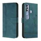 For Tecno Spark 7 Pro Retro Skin Feel Horizontal Flip Soft TPU + PU Leather Phone Case(Dark Green) - 1