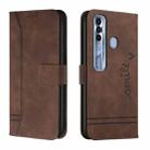 For Tecno Spark 7 Pro Retro Skin Feel Horizontal Flip Soft TPU + PU Leather Phone Case(Coffee) - 1