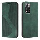 For Xiaomi Redmi Note 11 Pro Skin Feel Magnetic S-type Solid Color Leather Phone Case(Green) - 1