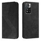 For Xiaomi Redmi Note 11 Pro Skin Feel Magnetic S-type Solid Color Leather Phone Case(Black) - 1