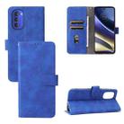 For Motorola Moto G51 5G Skin Feel Magnetic Flip Leather Phone Case(Blue) - 1