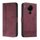 For Blackview A80 Retro Skin Feel Horizontal Flip Soft TPU + PU Leather Phone Case(Wine Red) - 1