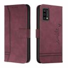 For Blackview A90 Retro Skin Feel Horizontal Flip Soft TPU + PU Leather Phone Case(Wine Red) - 1