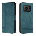 For Sharp Aquos R6 Retro Skin Feel Horizontal Flip Soft TPU + PU Leather Phone Case(Dark Green) - 1