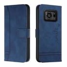 For Sharp Aquos R6 Retro Skin Feel Horizontal Flip Soft TPU + PU Leather Phone Case(Blue) - 1