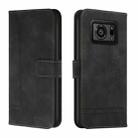 For Sharp Aquos R6 Retro Skin Feel Horizontal Flip Soft TPU + PU Leather Phone Case(Black) - 1