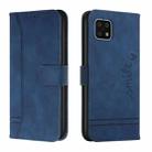 For Sharp Aquos Sense 6 Retro Skin Feel Horizontal Flip Soft TPU + PU Leather Phone Case(Blue) - 1