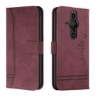 For Sony Xperia Pro-I Retro Skin Feel Horizontal Flip Soft TPU + PU Leather Phone Case(Wine Red) - 1