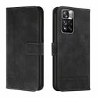 For Xiaomi Redmi Note 11 Pro Retro Skin Feel Horizontal Flip Soft TPU + PU Leather Phone Case(Black) - 1