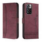 For Xiaomi Redmi Note 11 Pro Retro Skin Feel Horizontal Flip Soft TPU + PU Leather Phone Case(Wine Red) - 1