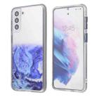 For Samsung Galaxy S22+ 5G Glittery Marble Pattern TPU + Acrylic Phone Case(Blue) - 1