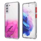 For Samsung Galaxy S22+ 5G Glittery Marble Pattern TPU + Acrylic Phone Case(Purple) - 1