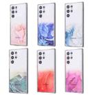 For Samsung Galaxy S22 Ultra 5G Glittery Marble Pattern TPU + Acrylic Phone Case(Light Blue) - 1