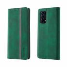 For OPPO Find X3 Lite Splicing Skin Feel Magnetic Leather Phone Case(Green) - 1