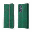 For OPPO Find X3 Neo Splicing Skin Feel Magnetic Leather Phone Case(Green) - 1