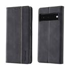 For Google Pixel 6 Splicing Skin Feel Magnetic Leather Phone Case(Black) - 1