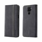 For Xiaomi Redmi Note 9 Splicing Skin Feel Magnetic Leather Phone Case(Black) - 1