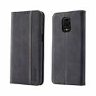 For Xiaomi Redmi Note 9 Pro Splicing Skin Feel Magnetic Leather Phone Case(Black) - 1