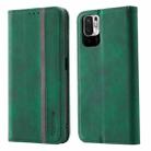 For Xiaomi Redmi Note 10 5G Splicing Skin Feel Magnetic Leather Phone Case(Green) - 1