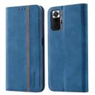 For Xiaomi Redmi Note 10 Pro 4G Splicing Skin Feel Magnetic Leather Phone Case(Blue) - 1