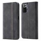 For Xiaomi Redmi Note 10 Pro 4G Splicing Skin Feel Magnetic Leather Phone Case(Black) - 1