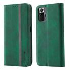 For Xiaomi Redmi Note 10 Pro 4G Splicing Skin Feel Magnetic Leather Phone Case(Green) - 1