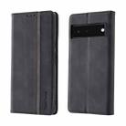 For Google Pixel 6 Pro Splicing Skin Feel Magnetic Leather Phone Case(Black) - 1