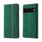 For Google Pixel 6 Pro Splicing Skin Feel Magnetic Leather Phone Case(Green) - 1