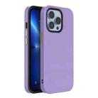 For iPhone 13 Mutural Plain Skin Leather + PC + TPU Phone Case(Purple) - 1