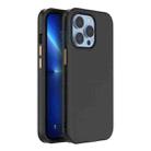 For iPhone 13 Pro Mutural Plain Skin Leather + PC + TPU Phone Case (Black) - 1